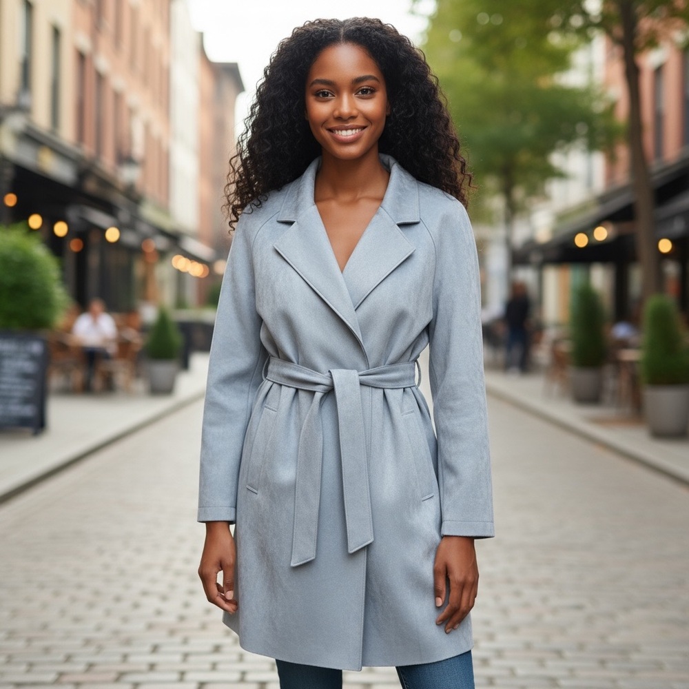 Zara Light Gray Trench Coat